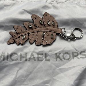 Michael Kors Taupe Leaf Crystal Key Charm